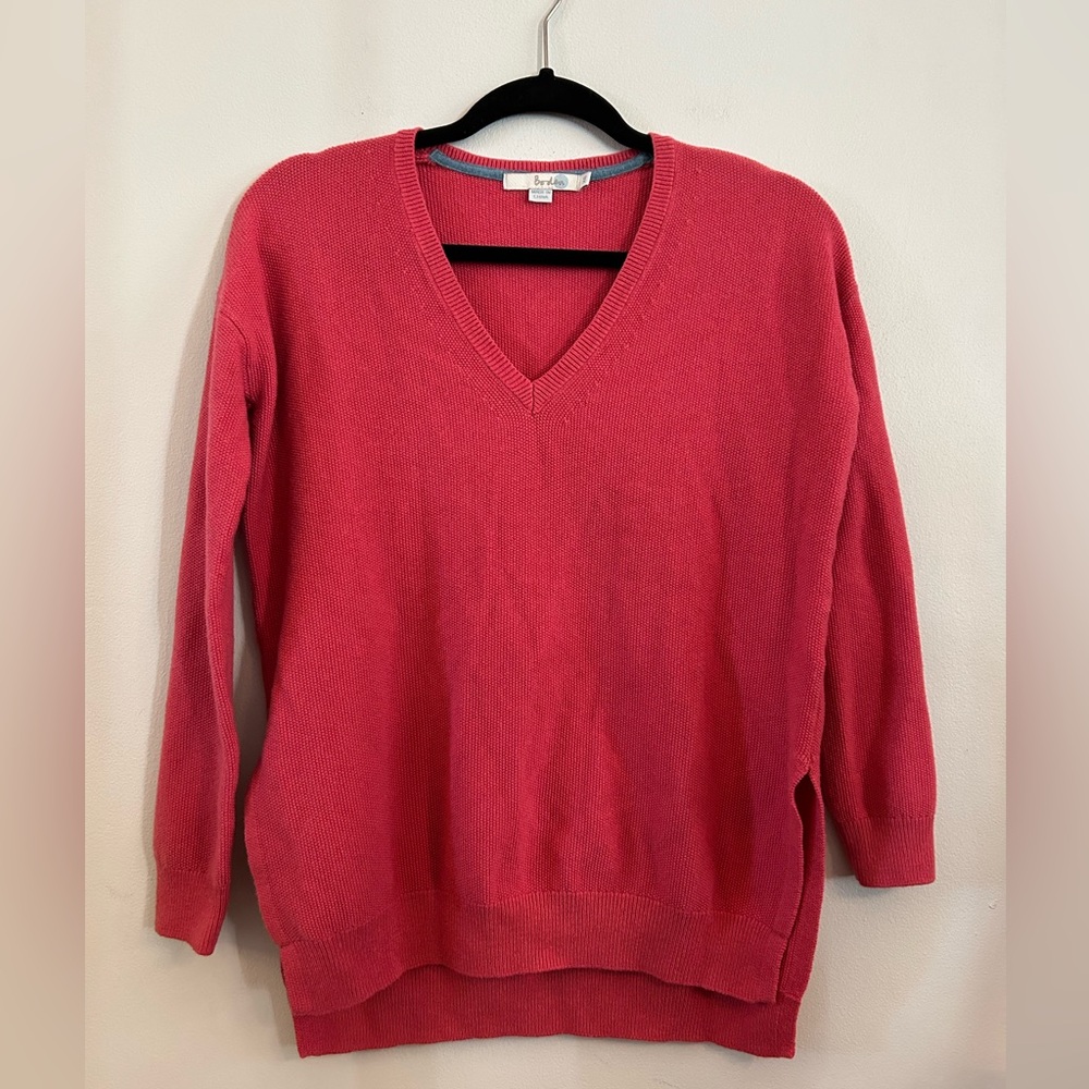 Boden Salmon Pink Wool Viscose Blend V Neck Lightweight Sweater XS
